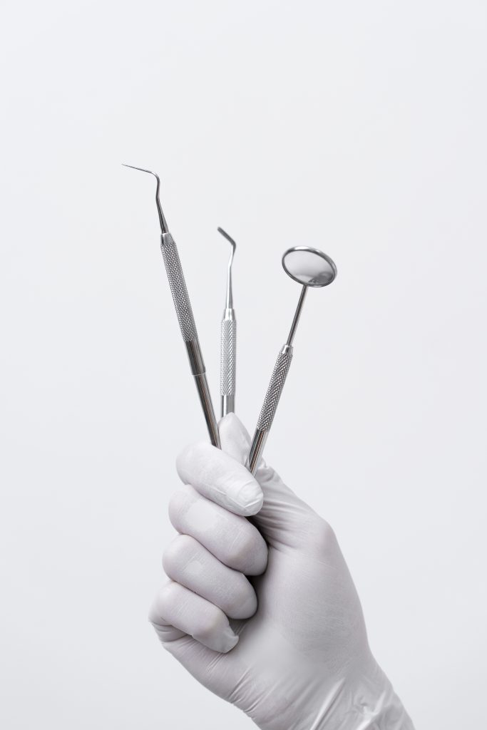 close up dentist instruments